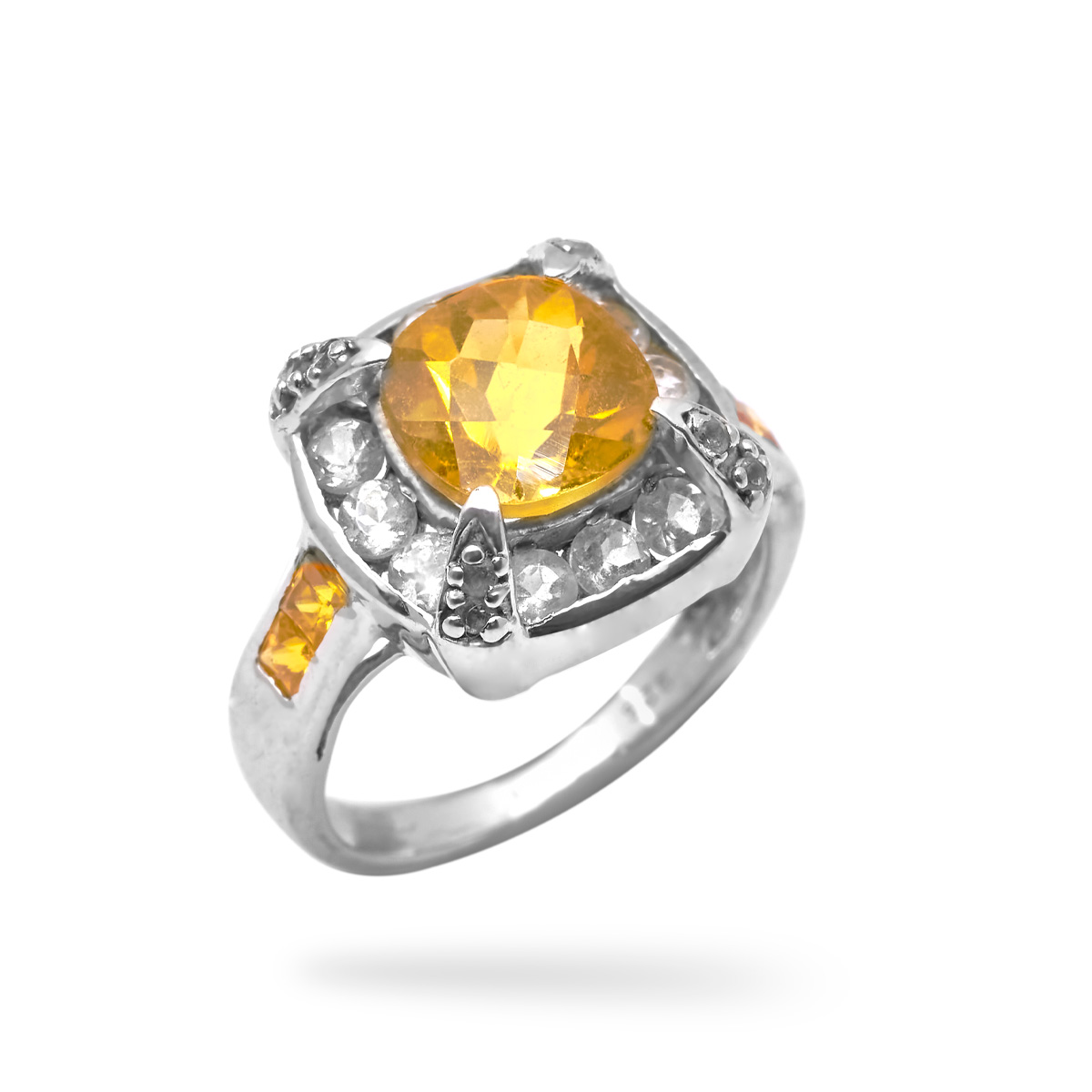 Bague citrine, topaze argent Tina